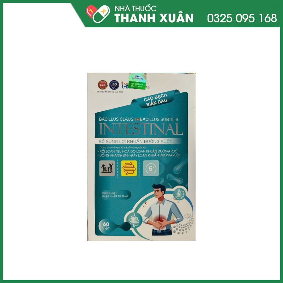 Men tiêu hóa INTESTINAL giúp bổ sung lợi khuẩn đường ruột, giảm rối loạn tiêu hóa do loạn khuẩn đường ruột